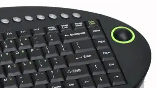 2.4GHz Wireless On-Lap Keyboard with Optical Trackball and Scroll Wheel - GKM581R
