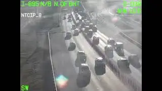 I-895 N Of Harbor Tunnel Traffic Camera 1/20/2026 4:08 PM - 1/21/2026 12:12 AM (Sunny - Midnight)