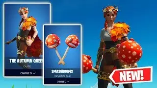 NEW AUTUMN QUEEN Skin + SMASHROOMS Pickaxe Gameplay in Fortnite!