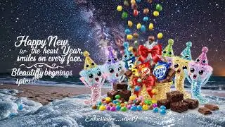 Happy New Year wishes#2026 #wishes #ai #script #brush #choclate #entertainment #enthusiasm #vibes