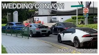 LOUD WEDDING CONVOY! Supercars And Tuner Cars Passing By Millenia Walk,Singapore!