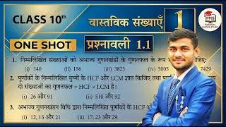 Prashnawali 1.1 Class 10th Math | Real Numbers Full Solution | Class 10 Maths Chapter 1 One Shot