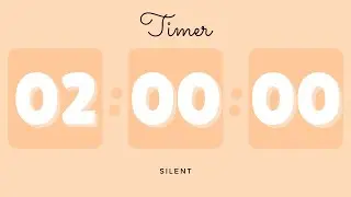 🍊 2 Hours Silent Timer with Cute Ending Alarm | Pastel Orange Timer