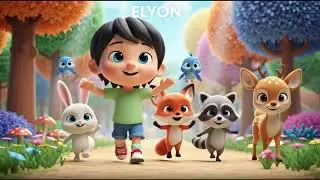 ELYON AND LITTLE ANIMAL FRIENDS 🐰🦊 | KIDS FOREST ADVENTURE SONG🌳🐾| TECHNO EDM