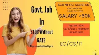 STQC scientific Assistant recruitment 2025/1 #nielit #job_today #stqc #meity #engineering #ec_cs #IT