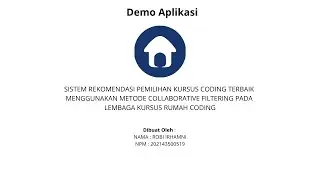 Sistem Rekomendasi Kursus Coding Terbaik dengan Collaborative Filtering | Robi Irhamni &ndash; UNINDRA