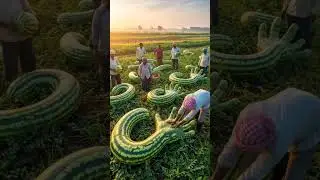 Farmer Grow Hand-Shape Watermelon 🍉#shortsfeed #harvest #natural #farming #farmer #farm #farmer