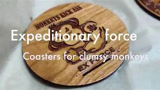 Making oak coasters with a laser cutter