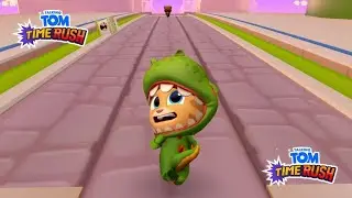 Talking Tom Time Rush - Dino Ginger - Chasing Rakoon In Lava Cave - Bosses Full Screen Gameplay 