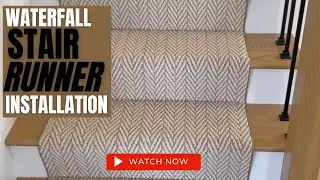 Herringbone Stair Runner Install Waterfall Style | DirectCarpet.com