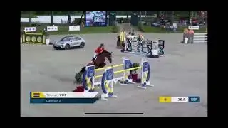 Cadillac jumping clear in the 3* nations cup of Drammen to end 3rd with the team