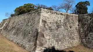 Walking past moats in Osaka Castle Park, Osaka, Japan, 2025-12-20