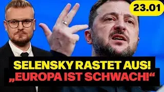 &bdquo;Ihr seid schwach, wacht endlich auf!&ldquo; Selenskyj stellt Europa in Davos blo&szlig;!