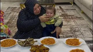 ام جني مش تلبك معوي بسبب المكرونه  منا لزم اخليه زي اخوته بلونه مشيا علي الارض 🤣🤣😜😜😜👌👌