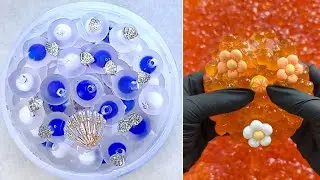 Best Ever Satisfying/ASMR/relaxing Crunchy Frog Spawn Bead Slime #42  compilation (REQUESTED)