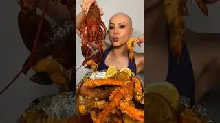 Messy Seafood Mukbang Madness! 🦐😋 #mukbang #food #asmr