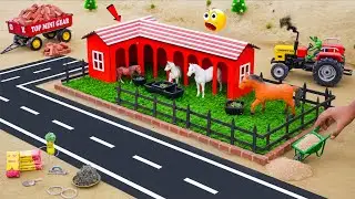 DIY Mini Tractor Builds a Mini Horse Farm Using Bricks | Construction Science Project | @topminigear