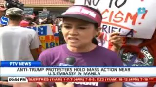 Anti-Trump protesters hold mass action near US Embassy in Manila