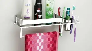 Pillu Stainless Steel 3 in 1 Multipurpose Bathroom Shelf / Rack / Towel Hanger / #shorts