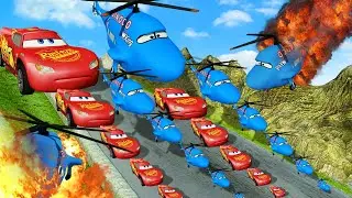 Big & Small McQueen & Police Car vs Zombie Mack | Giant Bulge & Giant Cannon &ndash; BeamNG.drive