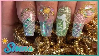 UÑAS de SIRENA con Encapsulado y Sellos / MERMAID Nail Art
