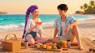 KPop Demon Hunters A Fun Day At The Beach Song | Animated Music Video | Croco Beat
