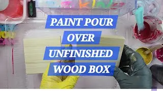 289/Paint Pour Over A Wooden Photo Box!  #resinart#resincrafts #tutorial