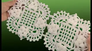 Centro de mesa tapete carpeta mantel o colcha en Crochet motivo de flores tejidas