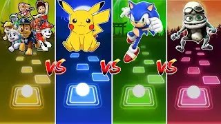 Paw Patrol vs Pikachu vs Sonic vs Crazy Frog || Tiles Hop Edm Rush!