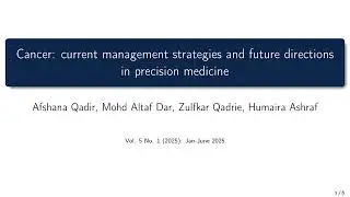 Cancer: Current Management Strategies and Future Directions in Precision Medicine