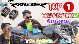 😱 TVS raider modify Challenge 1 complete👌 Crash guard  premium #modification  ✅ #tvsraider  #modify