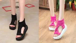 Comfortable Casual Wool Women's Summer Sandals 2018 New Arrival Knit Platform Shoes