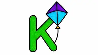K for Kite 🪁 | How to Draw Easy Alphabet Drawing for Kids