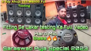 4 JBL Double 15 Top Fitting And Full Testing🔥Ahuja L15-BM400 Watts💥Hard Mid Bass Mila Dekhane Ko💯