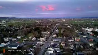 Sunset from a Drone in Brownstown PA  (4k Drone Footage Part 107)