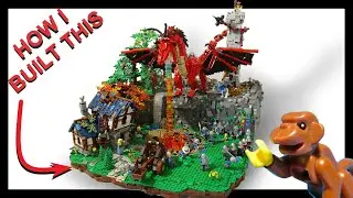 Dragon Attack | A LEGO Castle Moc | 2 minute version | Speedbuild/timelapse