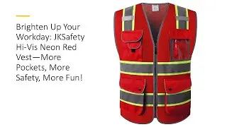 Brighten Up Your Workday: JKSafety Hi-Vis Neon Red Vest&mdash;More Pockets, More Safety, More Fun!