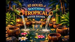 Zen Bamboo Water Soundscape 🌿 Moonlit Pond & Gentle Ripples ✨ 10 Hours of Healing Sleep Music