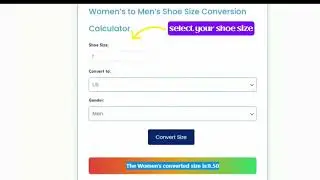 how to use women&rsquo;s to men&rsquo;s shoe size conversion calculator  full tutorial