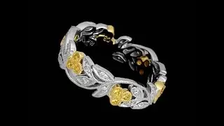 Beverley K Floral Yellow Saphphire Wedding Band - 45PP1