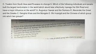 D. Traders from South Asia paid Russians to change 6. Which of the following individuals and people
