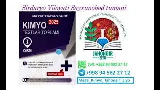 3.6. Kristallogidratlar  📕Ma'ruf Tongotarov 2025 I-qism video yechim
