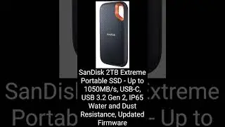SanDisk 2TB Extreme Portable SSD - Up to 1050MB/s, USB-C, USB 3.2 Gen 2,  Updated Firmware