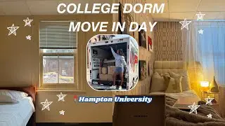 COLLEGE MOVE IN DAY|  Hampton University dorm room tour, freshman year