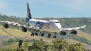 INSANE Skill! Boeing 747 Atlas Air Smooth Landing at Toncont&iacute;n International Airport
