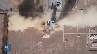 Aerial views of the Shenzhou-17 manned spaceship launch