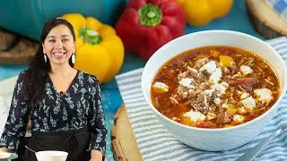 Quick & Easy Stuffed Pepper Soup (Greek Gemista in Soup form)
