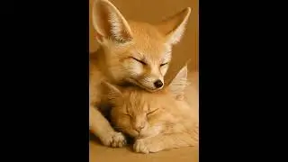baby fox loves cat friend #adorably #babyanimals #cute #love #pet #cat #kitten #puppy #animals