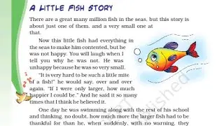 CBSE  MARIGOLD CLASS 3 ENGLISH LESSON NO 4 A LITTLE FISH STORY #smartclass
