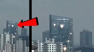 Many bright lights appeared near the towers! UFO?